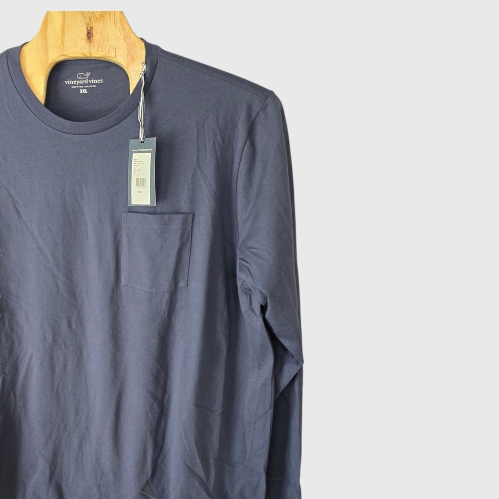 Vineyard Vines Mens 3XL Long Sleeve Pocket Tee Blue Blazer 6V0019-406 NWT